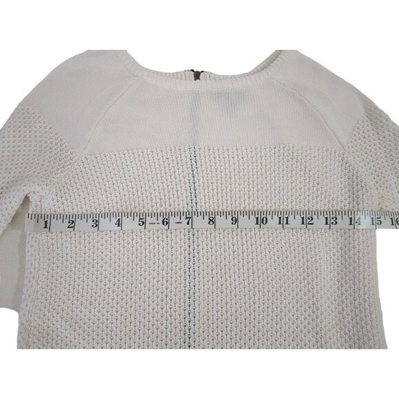 Nicole By Nicole Miller Sweater Womens XS White Zip Back Cotton Blend Casual - Picture 5 of 6